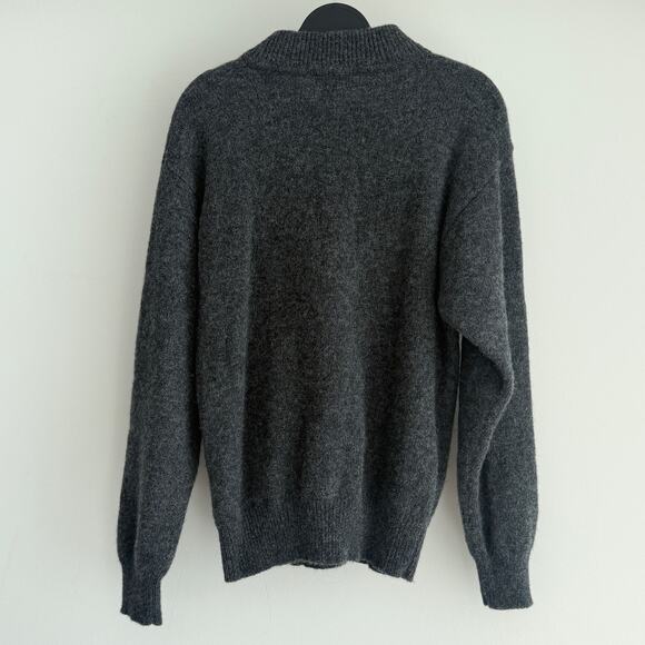 Vintage 100% Shetland wool chunky Henley Sweater pullover XL - Picture 12 of 14